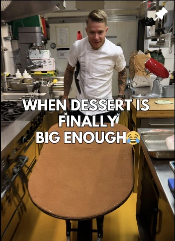 Al Dente chef with a wheelbarrow-sized tiramisu, from the project archive
